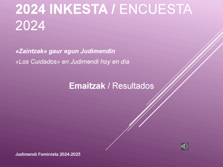 Judimendiko zaintzari buruzko inkestaren emaitzak baditugu!//¡Ya tenemos los resultados de la encuesta sobre cuidados de Judimendi!