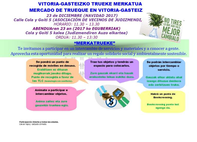 13garren. TRUKE MERKATUA GASTEIZEN/13º MERCADO DE TRUEQUE EN VITORIA – GASTEIZ