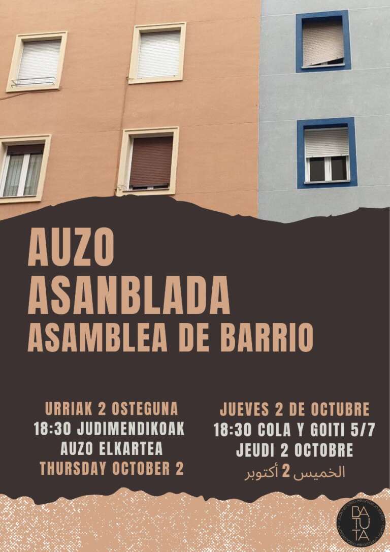 Auzo asanblada urriak 2///Asamblea de barrio el 2 de octubre