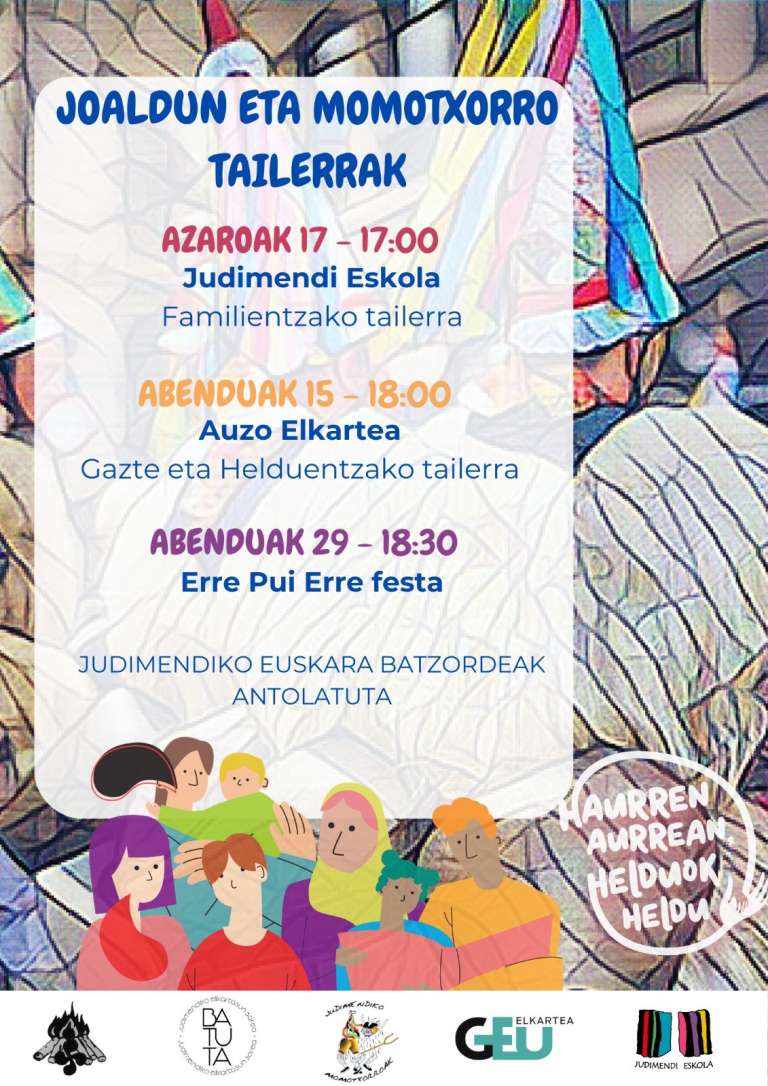 Joaldun eta Momotxorro tailerrak Judimendin / Talleres de Joaldun y Momotxorro en Judimendi