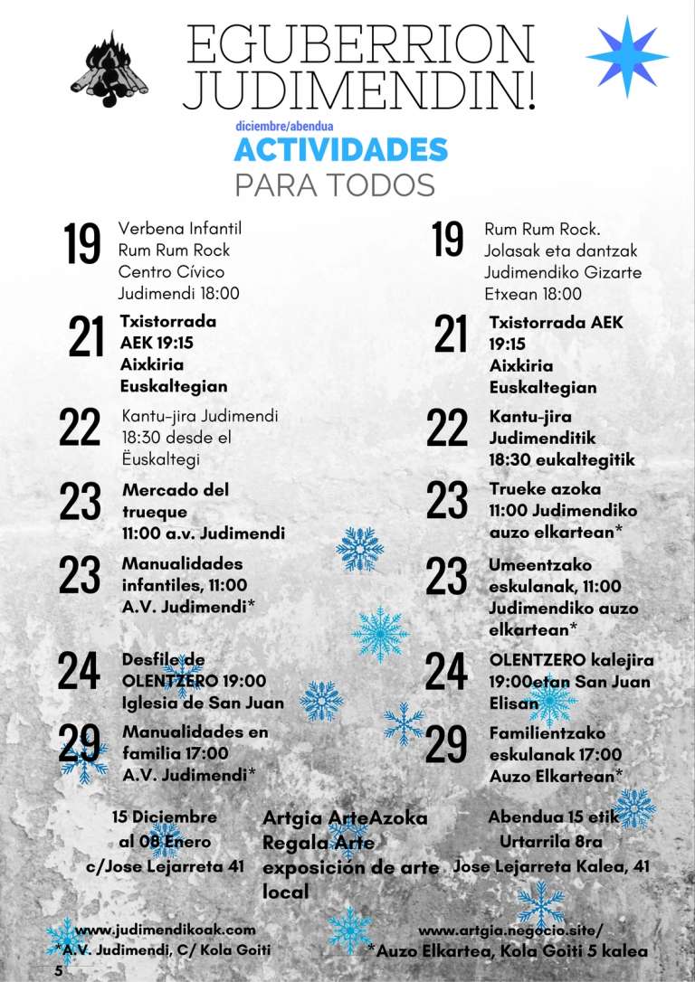 Eguberrion Judimendin!!! actividades final de año.