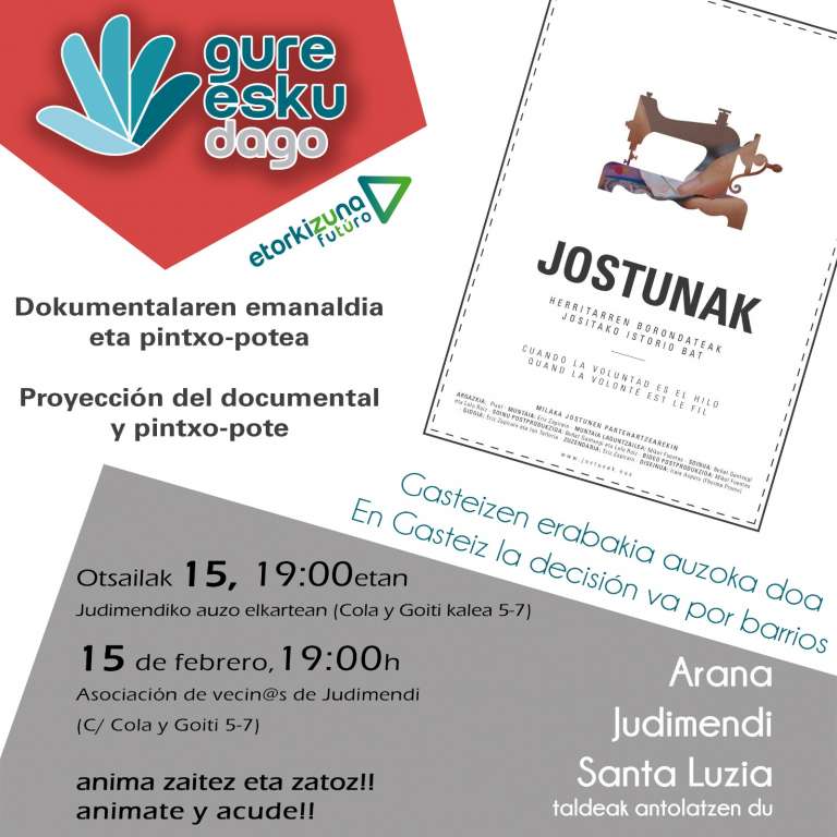 Proyección y coloquio documental Jostunak