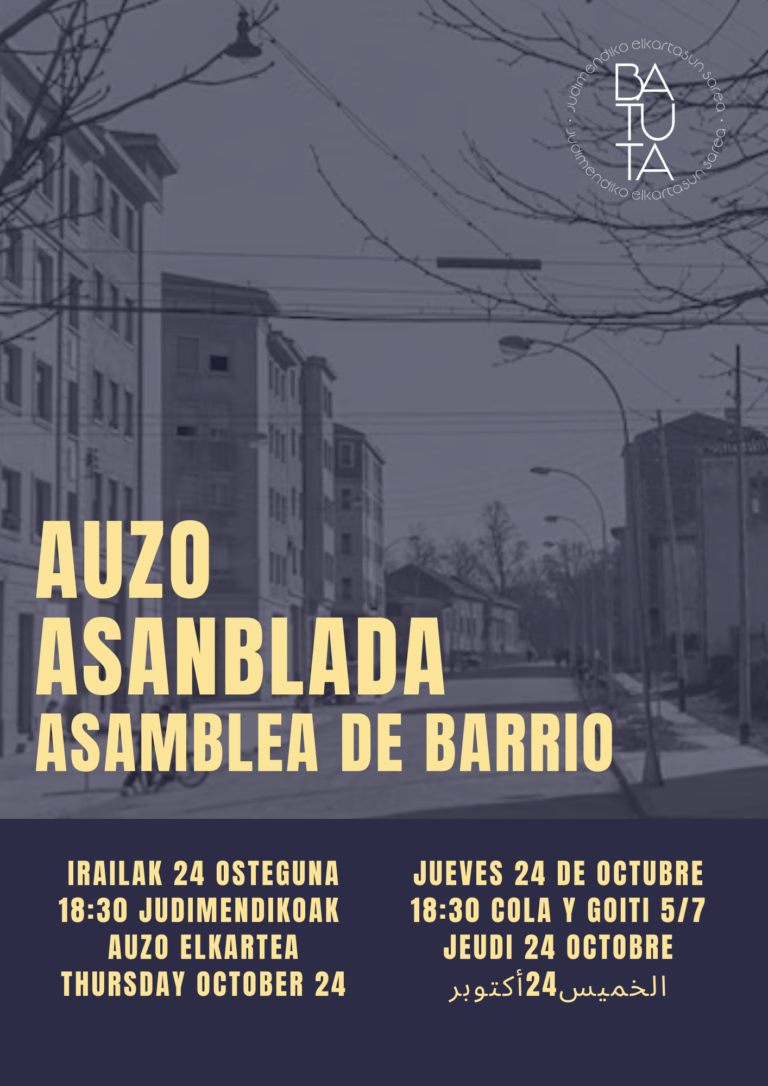 Auzo asanblada urriak 24///Asamblea de barrio 24 de octubre