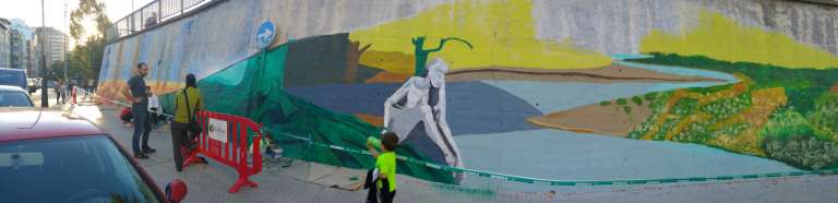 En marcha el mural colaborativo de Judimendi