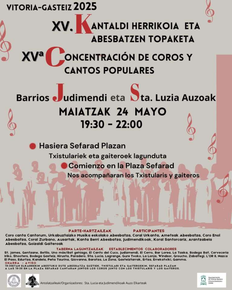 XV. Kantaldi herrikoia eta abesbatzen topaketa. XVa Concentración de coros y cantos populares