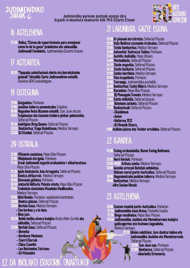 Judimendiko jaien kartela!! El cartel de fiestas de Judimendi