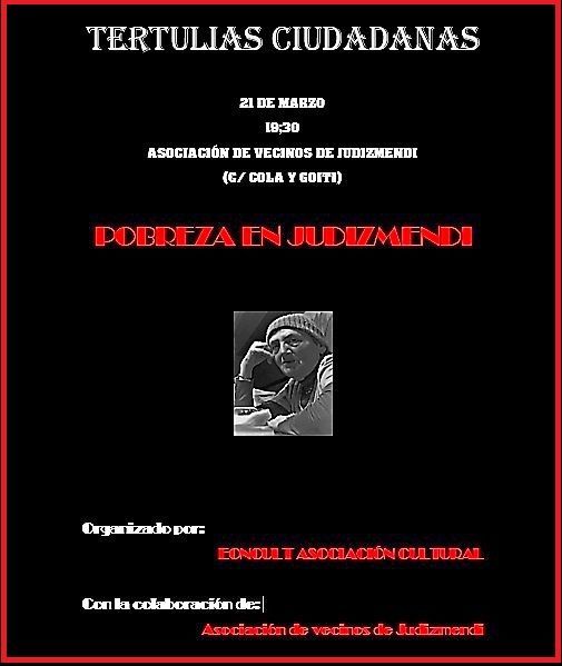 Tertulia sobre pobreza social en Judimendi